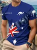 Gráfico Bandeira Australiana Impressão 3D Transfronteiriça Nova Camiseta Masculina de Manga Curta Venda Direta de Fábrica Fornecimento de Exportação