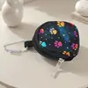 Bolsa para monedas con estampado de gatos multicolor de cuero artificial impermeable con cremallera, bolsa de almacenamiento multifuncional, mini bolsa para auriculares