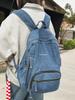 Mochila Estilo Perezoso Transfronteriza para Estudiante Universitario Mochila de Lona de Mezclilla Lavada Retro Nueva Estilo Coreano 2026 Mochila para Mujer