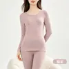 Conjunto de Ropa Interior Otoñal Antibacteriano y Antiácaros Clase A 10A para Mujer, Algodón Puro Delgado Ropa Interior Térmica Dopamina para Pareja para Hombre