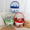 Cesta de almacenamiento tejida de cuerda de algodón de dibujos animados, organizador de escritorio para artículos varios, bocadillos y juguetes, cesta portátil, decoración navideña, contenedor de almacenamiento