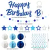 Conjunto de Decoração de Festa de Aniversário Transfronteiriça, Conjunto de Festa com Letras de Glitter, Decorações Suspensas Espirais de Bolas de Favo de Mel, Suprimentos para Arranjo