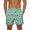Calções de Praia Masculinos Transfronteiriços Estampados 3D Tamanho Grande Secagem Rápida Calções de Natação Série Frutas Flamingo Calções de Praia