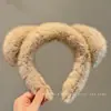 Faixa de Cabelo de Pelúcia Grossa da Moda para Mulheres, Faixa Elegante Versátil de Aba Larga para Passeios de Outono e Inverno, Grampo de Cabelo Ornamento de Cabelo