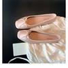 Zapatos de Ballet Planos, Zapatos Planos de Seda para Mujer, Uva de Gama Alta Mom Punta Redonda Boca Baja Lazo, Mostrando Pies Pequeños