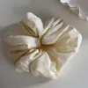 Scrunchie Grande de Cor Sólida Estilo Fan Bingbing Simples Francês com Enchimento de Algodão para Cabelo Feminino com um Toque de Luxo