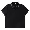 Diseño Original Ins Verano Estilo Old Money Patrón de Trigo Cuello Polo Manga Corta Unisex Camiseta Casual Holgada de Tendencia Tops