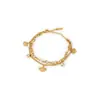 Pulsera popular de titanio y acero estilo ins, moderna, versátil, corazón, mariposa, estrella, geométrica, de acero inoxidable, joyería para la mano