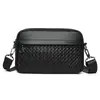 Nova Bolsa Transversal Masculina com Padrão de Diamante, Bolsa de Ombro Simples para Negócios, Bolsa Masculina de Couro Leve de Luxo para o Dia a Dia, Estilo Versátil e Moderno