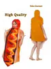 Macacão mural de comida com tema de cachorro-quente europeu e americano, tamanho adulto, fantasia engraçada para festa de Halloween, fantasia de esponja, traje de cosplay