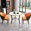 Mesa de Negociação e Conjunto de Cadeiras de Rocha Mesa de Recepção Mesa Redonda Pequena de Luxo Leve Mesa e Cadeiras Pequenas Casuais para Varanda Mesa de Jantar para Cafeteria/Loja de Chá com Leite