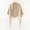 Bufanda Kangsai Ni 100% Cachemira para Mujer Otoño Invierno Cálida Chal Grande de Punto Triángulo Color Sólido Bufanda Simple Versátil