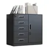 Gabinete Bajo de Oficina para Impresora, Gabinete de Archivos de Múltiples Niveles, Caja Pequeña para el Hogar con Cerradura, Gabinete de Escritorio Integrado Antirrobo