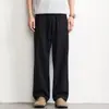 Pantalones de Lino Tencel para Hombre Verano Delgados 2026 Sueltos Rectos Casuales Pantalones Versátiles de Moda para Hombres Bajos