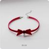 Gargantilla con lazo de terciopelo y campana para mujer, collar de Navidad, exquisita cadena de clavícula, estilo transfronterizo