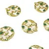 Liga Flor Oca Brinco DIY Pingente de Franja Gota de Óleo Flor com Pedras Strass Acessórios de Carro Pingente de Franja Step Shake