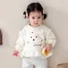 Moletom de bebê é macio e versátil, adequado para recém-nascidos, Classe A, respirável, de manga longa, com design fofo de desenho animado, adequado para primavera e outono, para casa e passeios