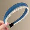 Diadema Azul de Ala Ancha para Mujer, Pinza para el Cabello de Uso Diario, Diadema de Lazo de Nuevo Estilo de Alta Gama, Diadema de Estilo Alto