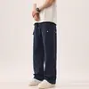 Pantalones Casuales Williampolo para Hombre, Verano Delgado Recto Holgado Estilo High Street Americano, Seda de Hielo Fresco Versátil Pantalones Largos