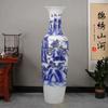 Jarrón de cerámica azul y floral de Jingdezhen, decoración china para mueble de TV, sala de estar, regalo