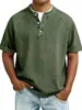 Camisa Polo de Verano para Hombre Lavada Vintage con Cuello Alto y Cremallera Hombro Caído Casual Ropa de Manga Corta para Hombre de Venta Caliente Europea y Americana Transfronteriza