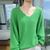 Nuevo suéter de cachemira de visón para otoño e invierno, estilo holgado y casual, jersey sencillo para mujer, suéter de punto de cachemira talla grande