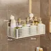 Prateleira de sucção, instalação sem furos, para bancada de banheiro, caixa de armazenamento de parede, limpador de micro-ondas