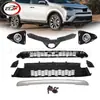 Aplicable a Rav4 Edición Se Sport 2016-2018 Juego de 9 Piezas de Parrilla Frontal Superior e Inferior y Juego de Luces Antiniebla