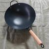Olla de Hierro Forjado Zhangqiu, Libre para Abrir, Redonda de Fondo Redondo Antiguo para el Hogar, Antiadherente, Especial para Estufa de Gas, Hierro Forjado sin Recubrimiento