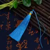 13CM Seda de Hielo Borla Nudo Chino Accesorio Colgante para Coche Material Hecho a Mano DIY Borla de Abanico Hilo Dorado Bicolor Borla Colgante Pequeña