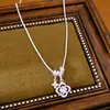Collar de flor de trébol hueco incrustado de circonita, sensación de lujo ligero y alta gama, cadena para la clavícula, estilo coreano, accesorio elegante y versátil