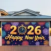 Tela de Fondo de Año Nuevo Transfronteriza Decoración de Año Nuevo Suministros de Decoración Festiva Tela Colgante de Fondo Atmósfera Ligera Personalización