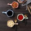 Plato de condimento de paja de trigo con asa, plato de condimento para salsa, vinagre, olla caliente, escurridor para salsa, palillos, regalo práctico