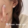 Joias de Design Nicho Coreano Brincos Mini Coração Multicoloridos em Prata Esterlina S925 com Diamantes, Estilo Delicado Ins para Mulheres