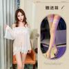 Lencería Sexy de Encaje Sexy Hombros Descubiertos Tirantes Manga Larga Europea y Americana Talla Grande Camisón Malla Transparente Fabricante Venta al por Mayor