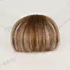 Flequillo de Aire Estilo Francés Peluca para Mujer Natural Invisible Cabello Artificial Flequillo Parte Superior de la Cabeza Reparación Cubrir Cabello Blanco Flequillo Falso