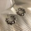Agulha de prata 925 Europeu e Americano Exagerado Metal Vintage Torcido Forma de C Brincos Femininos Estilo Francês Estilo Chinês Blogueiro Mesmo Estilo Brincos Novos