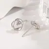 Pendientes de Moebius Pequeños y Exquisitos con Diamantes Brillantes, Pendientes de Nicho de Lujo Ligero, Joyería para Orejas Femenina de Gama Alta, Elegantes, Sencillos, Versátiles y de Moda