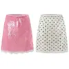 Fábrica de Ropa para Mujer Transfronteriza Venta al por Mayor Moda Europea y Americana 2026 Falda Elástica con Cintura Falda de Retazos con Lentejuelas Ajustada con Adorno de Encaje