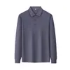 Malha Jersey de Algodão-Poliéster 210g com Gola Flor Pérola, Camisa Polo de Manga Longa, Bordado Personalizado, Uniforme de Trabalho Corporativo, Camisa Cultural com Texto Impresso