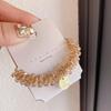 Corda de Cabeça Cor Doce Menina Corda de Cabelo Pérola Contas Moda Personalizada Puro Feito à Mão Pulseira Trançada Anel de Cabelo Acessórios de Cabelo de Uso Duplo
