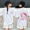 Camiseta de Manga Corta 100% Algodón Puro para Niñas, Camiseta de Verano Fina de Media Manga para Niños, Linda y Versátil, Adecuada para Niños Mayores como Capa Base