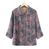 Camisa de Verão da Vovó 2025 Novo Estilo Blusa Feminina para Meia-Idade e Idosos, Roupa de Verão da Mamãe, Conjunto Estiloso para Senhoras Idosas