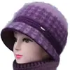 Gorro de Lana Tejido de Invierno para Mujeres de Mediana Edad y Mayores, Gorro de Algodón Grueso con Felpa para Protección contra el Frío, Cálido, para Abuela