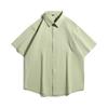 Camisa de manga corta de color liso, sencilla, de alta gama y sin planchado, estilo japonés, para hombre, de verano, holgada, drapeada, informal, de media manga