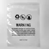 En Stock Bolsa de Empaque al Vacío para Ropa Transparente Etiqueta de Advertencia Bolsa con Cierre de Doble Cremallera Bolsa de Compresión al Vacío para Ropa Bolsa a Prueba de Humedad