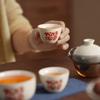 Juego de Té de Viaje de Vidrio Traje Una Tetera Tres Tazas Bolsa Portátil Ceniza de Planta Taza Expresa Kung Fu al Aire Libre Cerámica Regalo