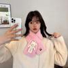 Bonito Cuello de Oso para Estudiantes Mujeres, Engrosado para Otoño e Invierno, Cálido y Resistente al Frío, Bufanda de Piel Sintética de Conejo, Estilo Coreano, Versátil y Adorable