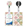 Nuevo Insignia de Cuidado Médico Floral Fresco con Estampado Colorido Hebilla de Fácil Extracción Set de Portatarjetas de Identificación Retráctil