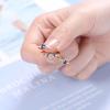 Anillo Estilo Ins Moda para Mujer Personalizado Celebridad de Internet Diamante de Zirconio Azul Anillo Abierto para Dedo Índice para Mujer Anillo Simple Elegante